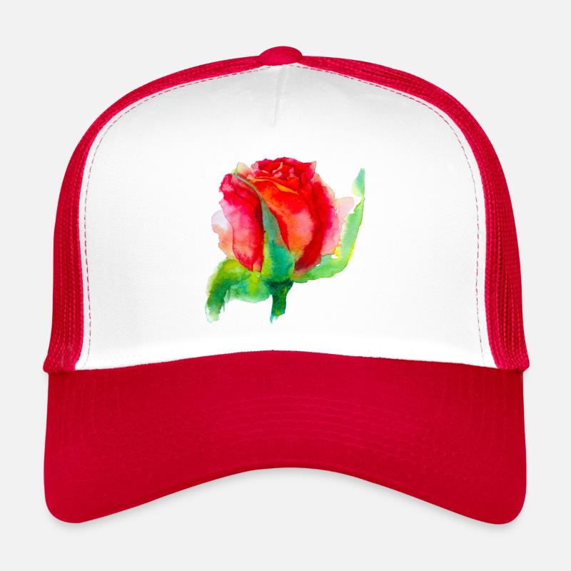 beau rose - Casquette trucker  - blanc/rouge