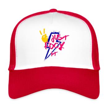 Just Rock It - Casquette trucker  - blanc/rouge - Devant