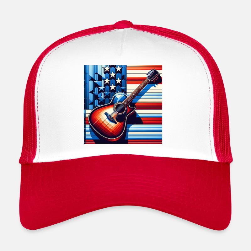 American Guitar - Trucker Cap - white/red