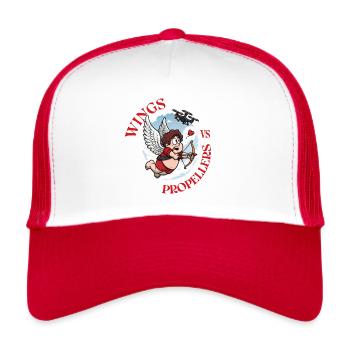 Wings vs Propellers, Cupidon vs Drone, Valentine’s - Trucker Cap - white/red - Front