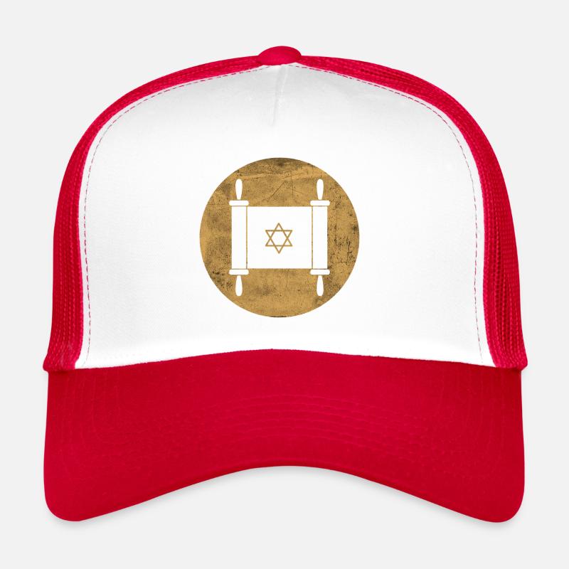 Rouleau de la Torah dans un cercle doré Casquette trucker 