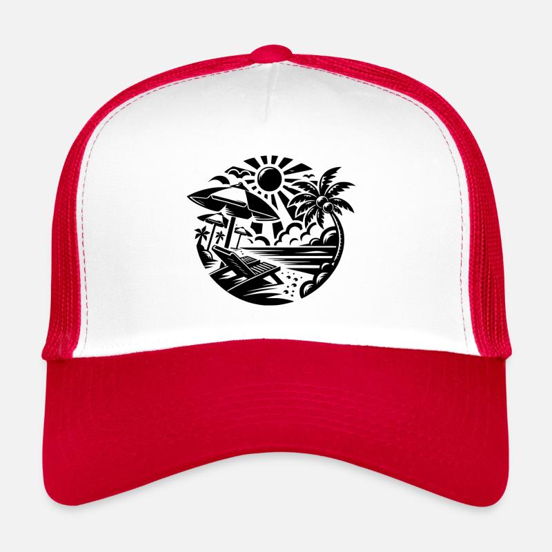 Icône Été Soleil Mer Casquette trucker 