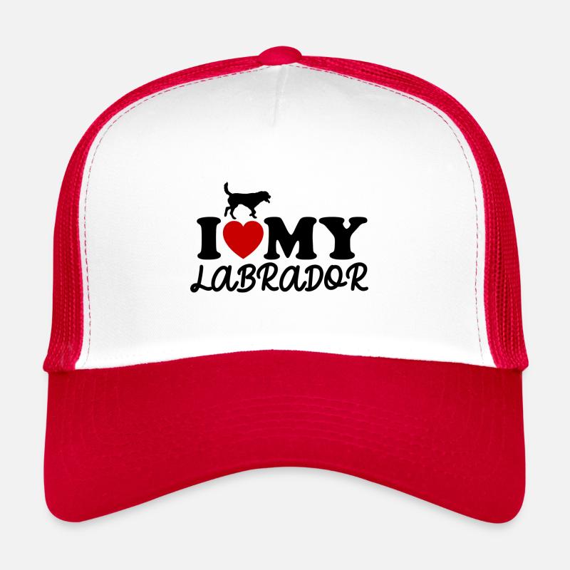 Labrador - Casquette trucker  - blanc/rouge
