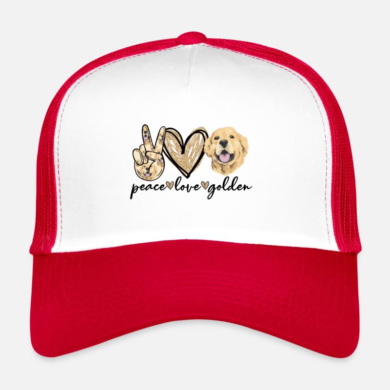 Golden retriever - Casquette trucker - blanc/rouge
