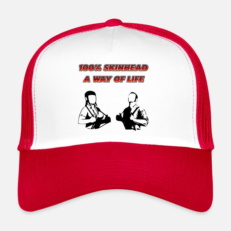 100 HAUT EIN WEG DESIGN - Trucker Cap - Weiß/Rot