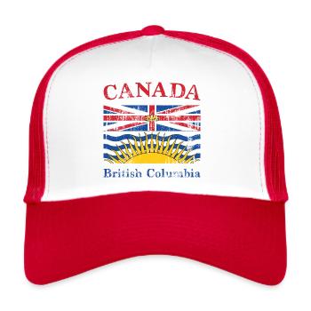 British Columbia Flag Vintage - Trucker Cap - white/red - Front