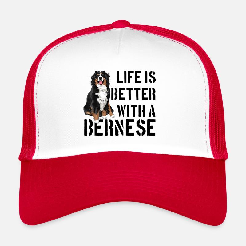 Berner Sennenhund - Trucker Cap - Weiß/Rot
