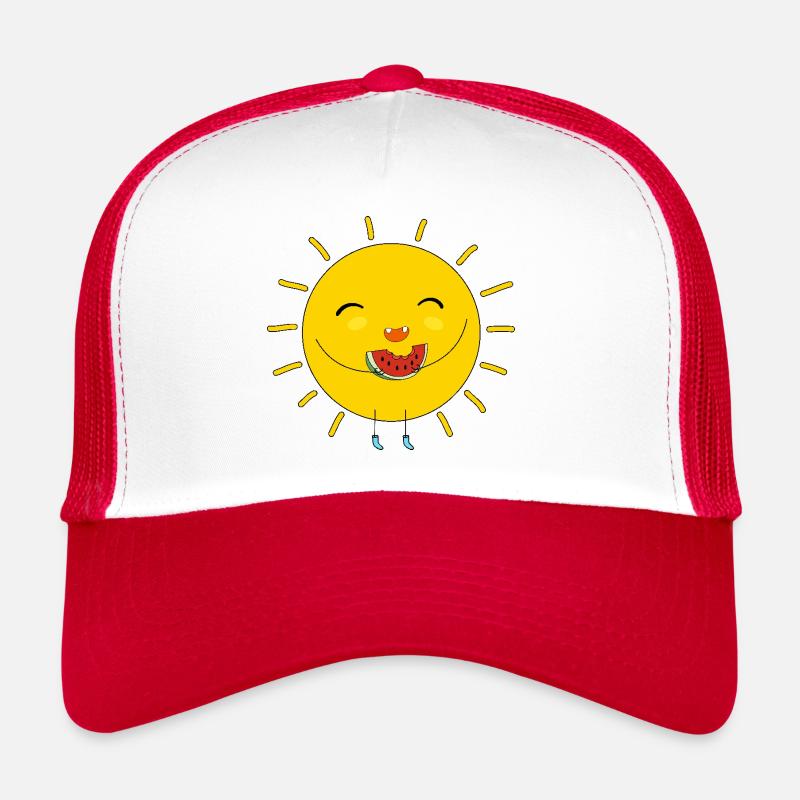 Sun and watermelon - Trucker Cap - white/red