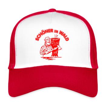Frankenwaldshirts - Schöner im Wald - Trucker Cap - Weiß/Rot - Vorne