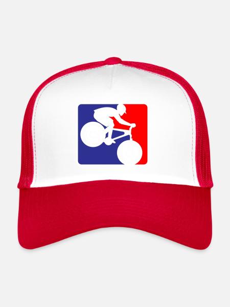 VTT Vélo de descente | Les couleurs peuvent être changées - Casquette trucker  - blanc/rouge - Devant