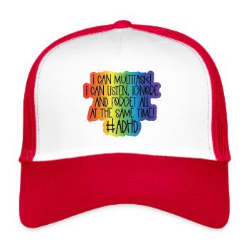ADHS - Trucker Cap - Weiß/Rot - Vorne