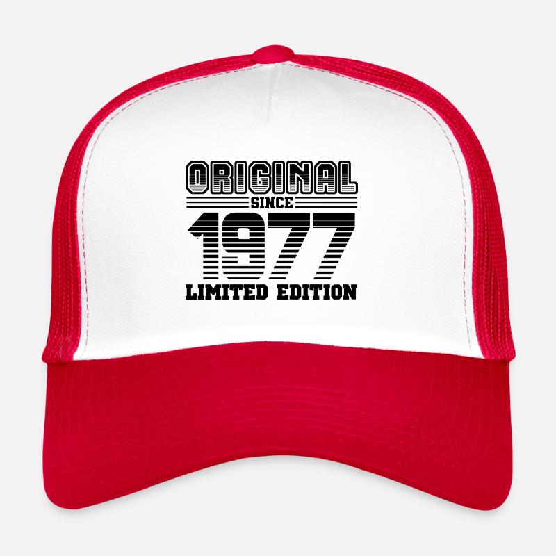 1977 - Czapka truckerka - biały/czerwony