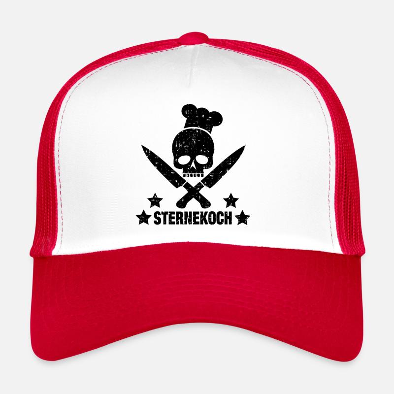 Skull mit Kochmütze als Sternekoch Trucker Cap