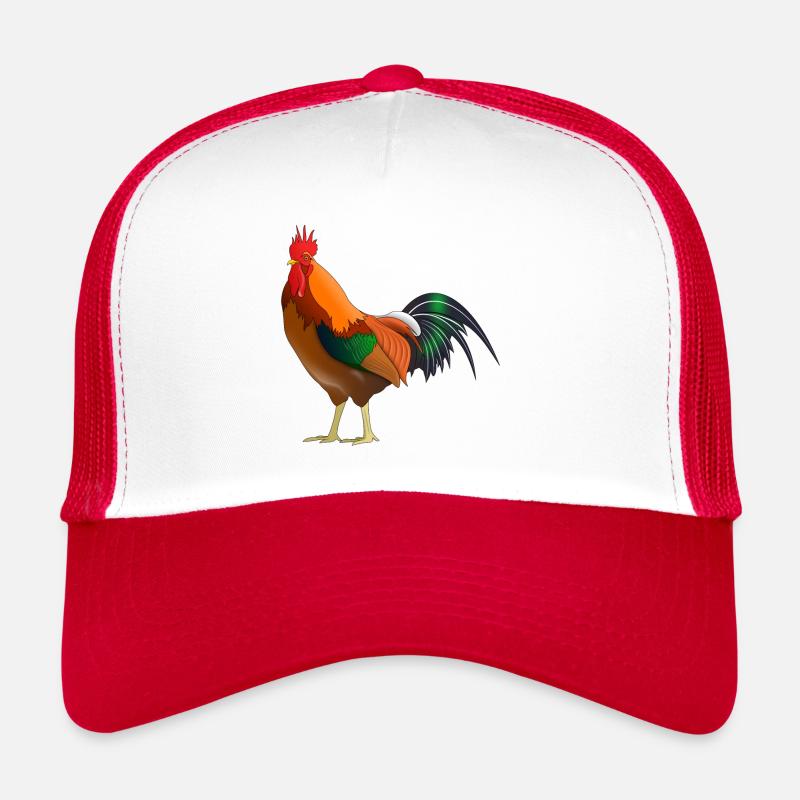 Hahn - Trucker Cap - Weiß/Rot