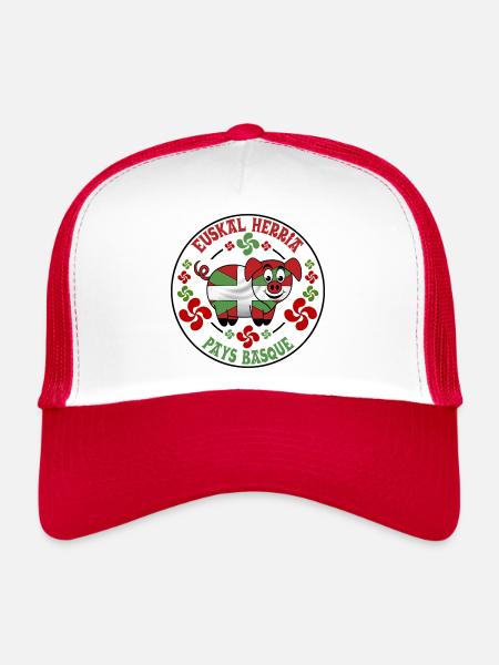 Bayonne ham pig - Trucker Cap - white/red - Front