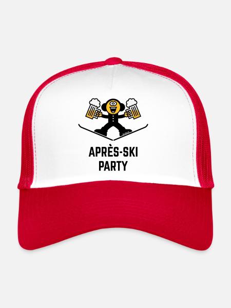 Après-Ski Party (Bier / Karikatur / 3C) - Trucker Cap - Weiß/Rot - Vorne