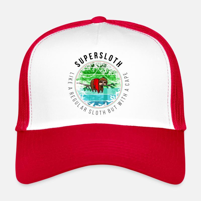 Supersloth im Dschungel - Trucker Cap - Weiß/Rot