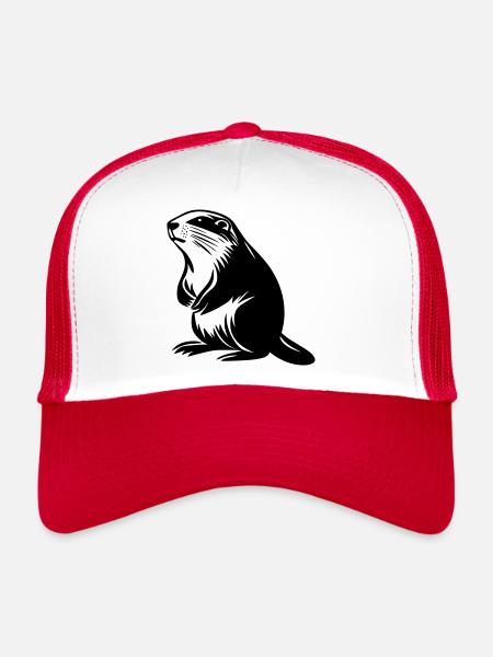 Marmotte - Casquette trucker  - blanc/rouge - Devant
