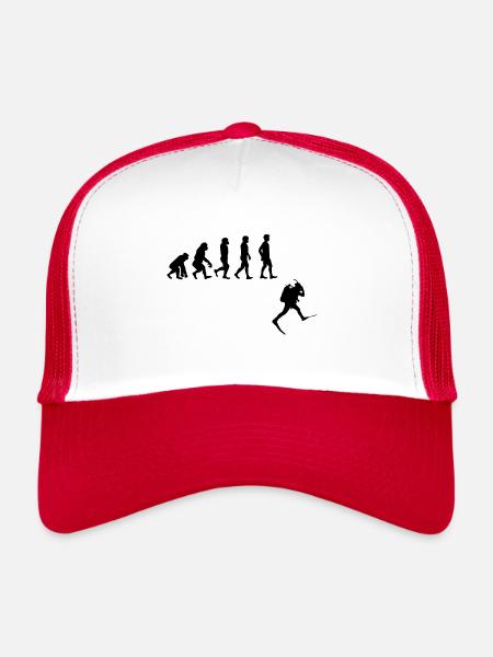 Evolution Freediving Free Diving Plongée - Casquette trucker  - blanc/rouge - Devant