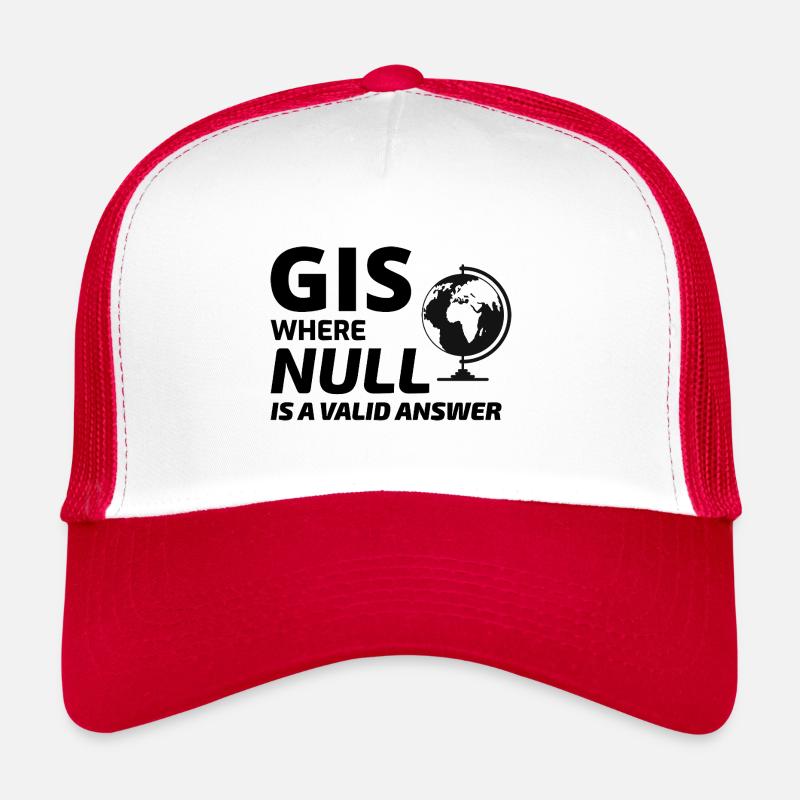 Geospatial Null Wert Kartographie GIS Humor - Trucker Cap - Weiß/Rot