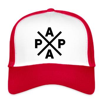 Logo Casquette Trucker Papa - Casquette trucker  - blanc/rouge - Devant