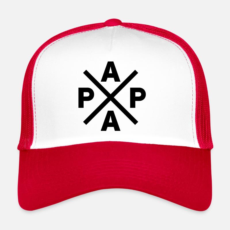 Papa Trucker Cap Logo - Trucker Cap - Weiß/Rot