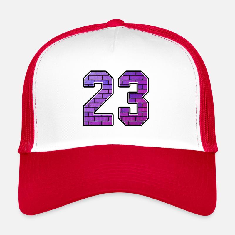 23 - Trucker Cap - Weiß/Rot