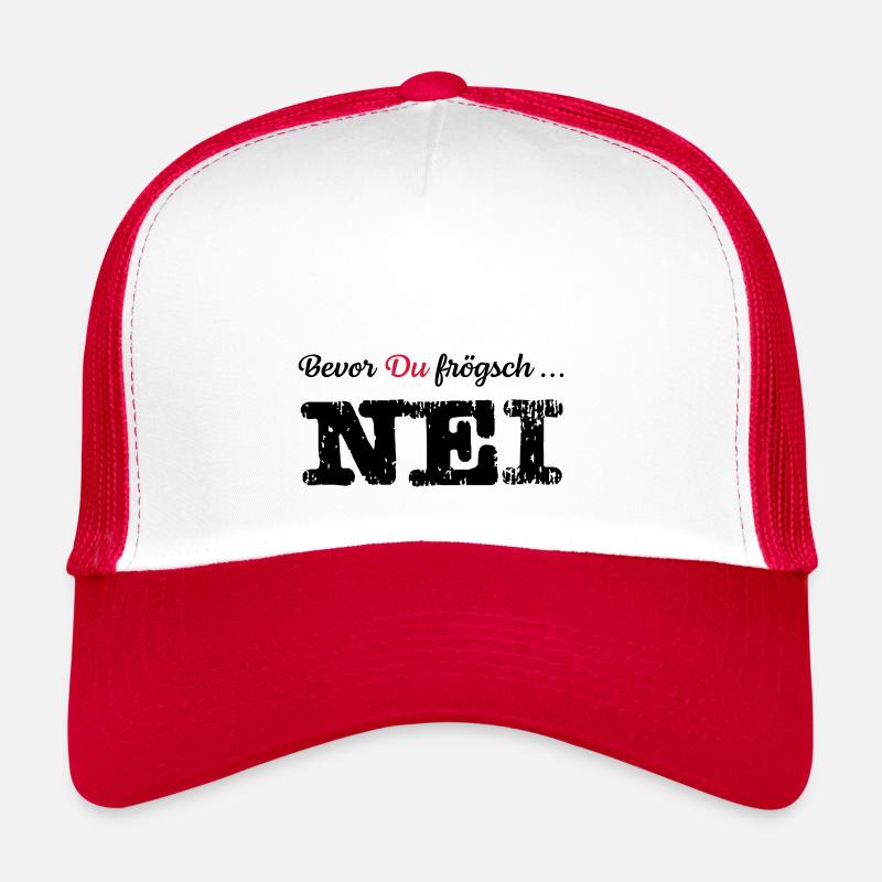 Nei | Schweizerdeutsch | Schweiz | Frau Kinder - Trucker Cap - Weiß/Rot