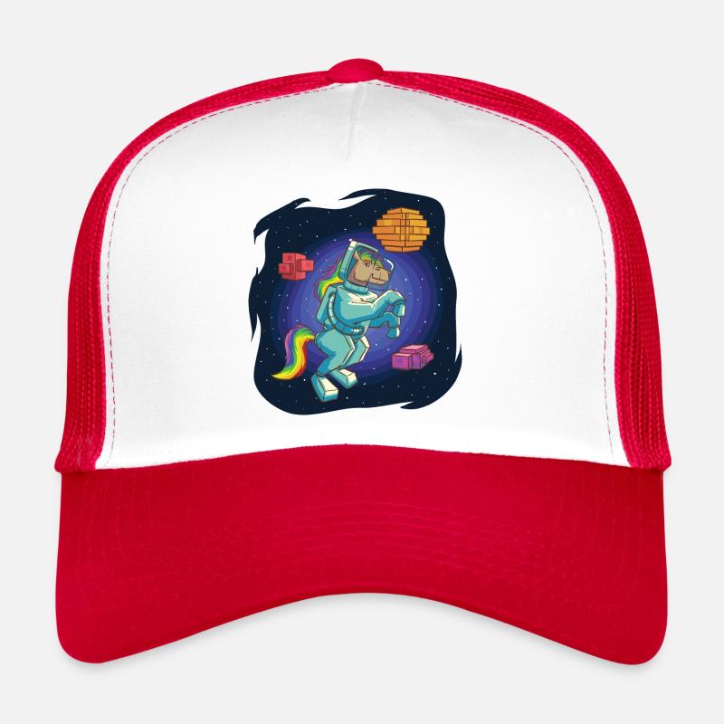 Cheval astronaute à Voxel Land Casquette trucker 