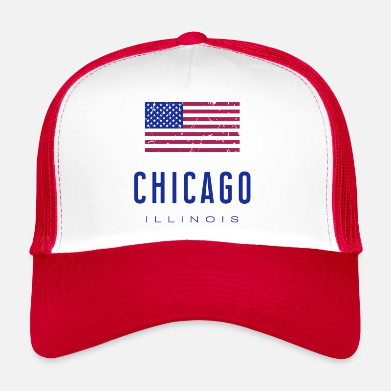 Chicago /// Illinois - Trucker Cap - white/red