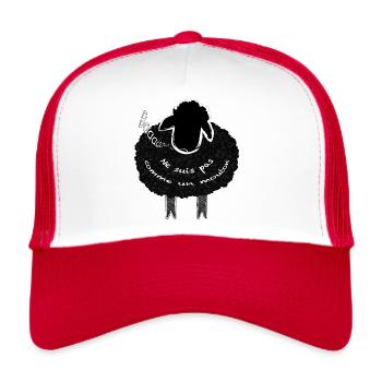 Ne suis pas comme un mouton - Humour Mouton noir - Casquette trucker  - blanc/rouge - Devant
