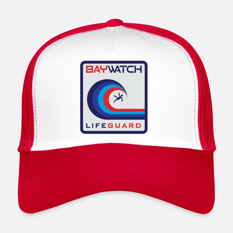 Baywatch Wave Lifeguard - Trucker Cap - white/red