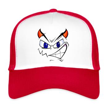 Fucking smile diable - Casquette trucker  - blanc/rouge - Devant
