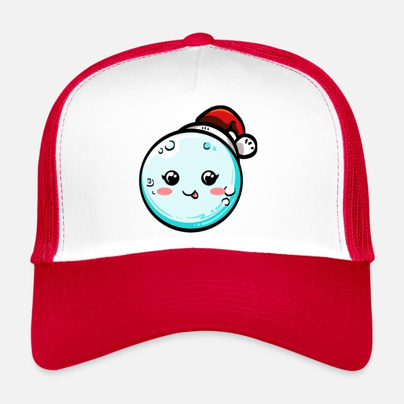 Snowball with Christmas hat #6/9 - Trucker Cap - white/red