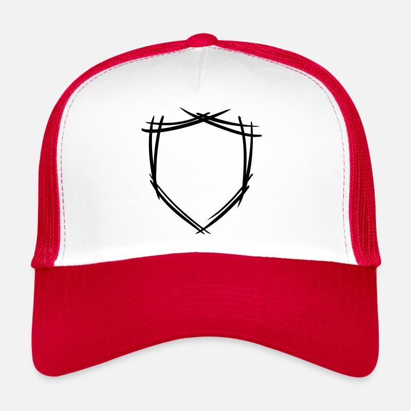 Schild / Wappen Symbol. Hand gezeichnet. Vorlage Trucker Cap