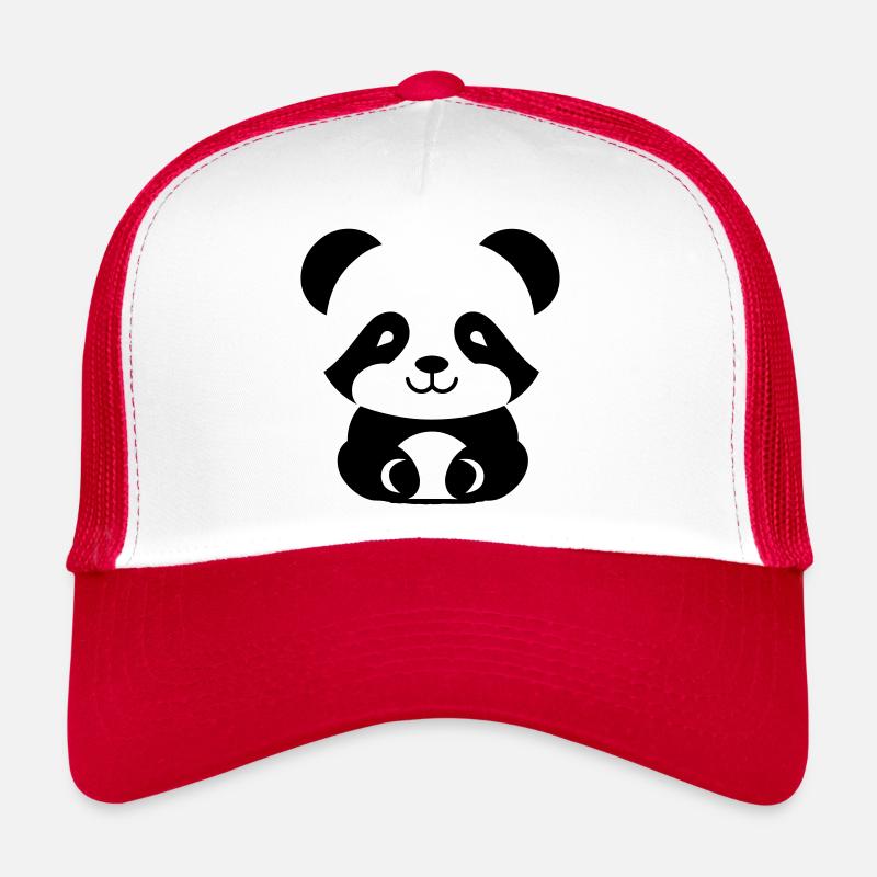 panda - Casquette trucker  - blanc/rouge