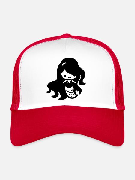 Sirène - Casquette trucker  - blanc/rouge - Devant