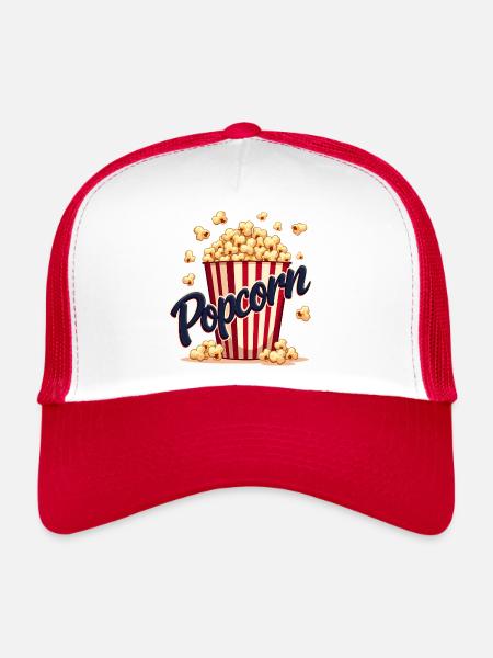 Carnival Outfit - Popcorn Costume - Trucker Cap - white/red - Front