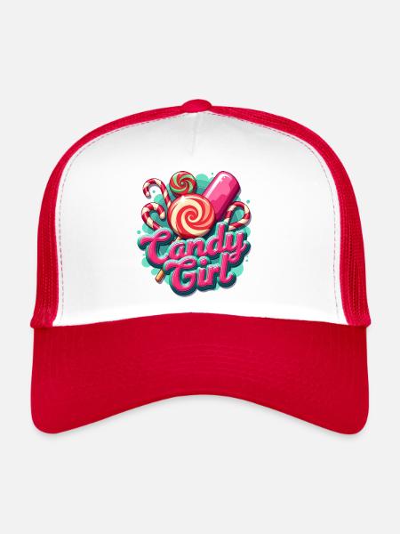 Candy And Girl - Candy Lover - Trucker Cap - white/red - Front