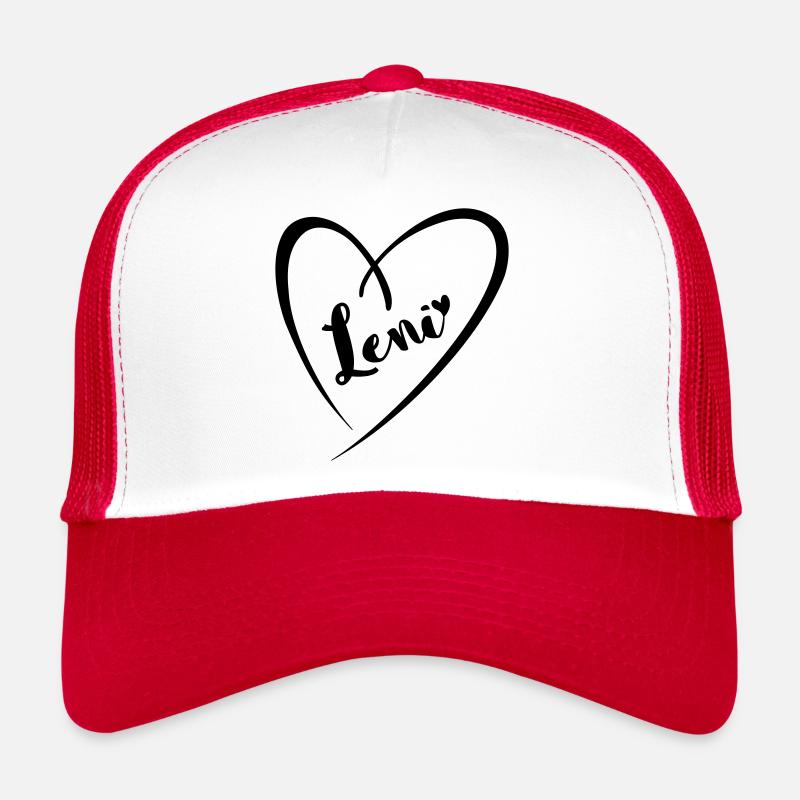 Leni nom de famille prénom dans le cadre du coeur Casquette trucker 
