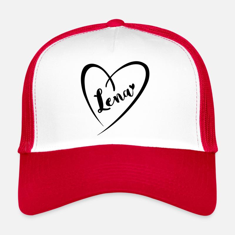 Lena, surname, first name in heart frame Trucker Cap