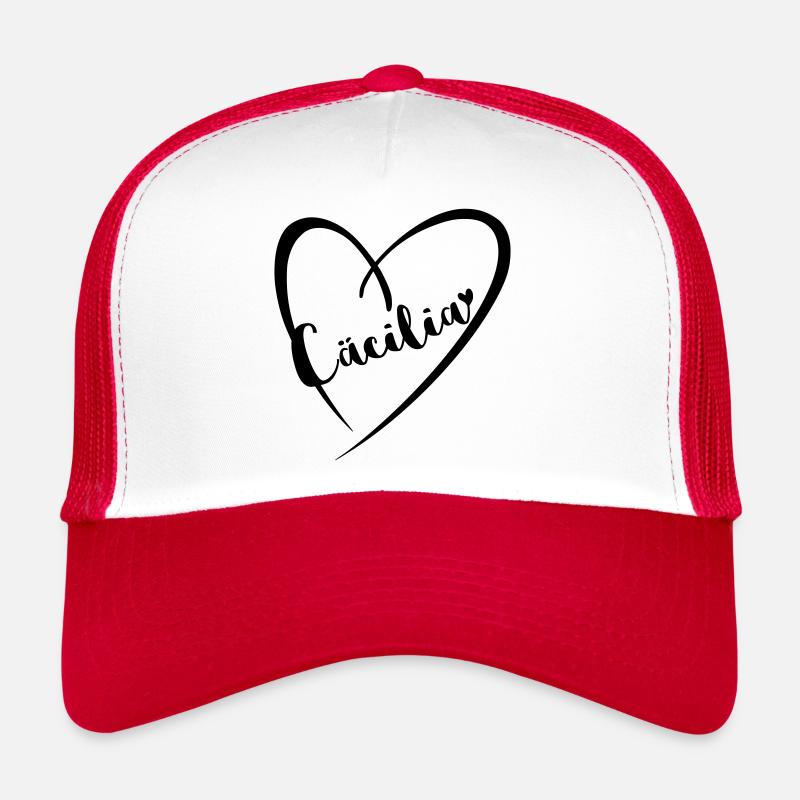 Cäcilia Last name First name in heart frame Trucker Cap