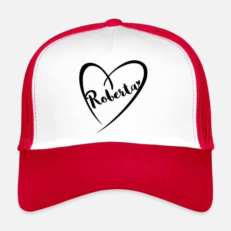 Roberta nom prénom dans le cadre du coeur Casquette trucker 
