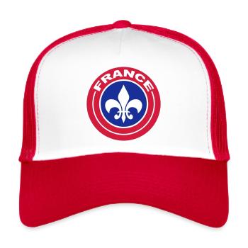 France cocarde - Casquette trucker  - blanc/rouge - Devant