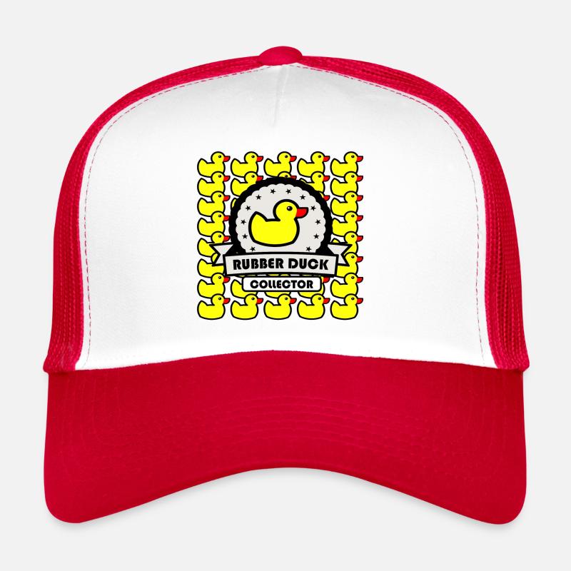 Funny duck collectible rubber duck rubber duck - Trucker Cap - white/red