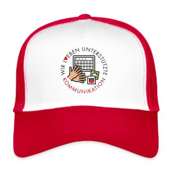 Siegel Wie lieben Unterstützte Kommunikation - Trucker Cap - Weiß/Rot - Vorne