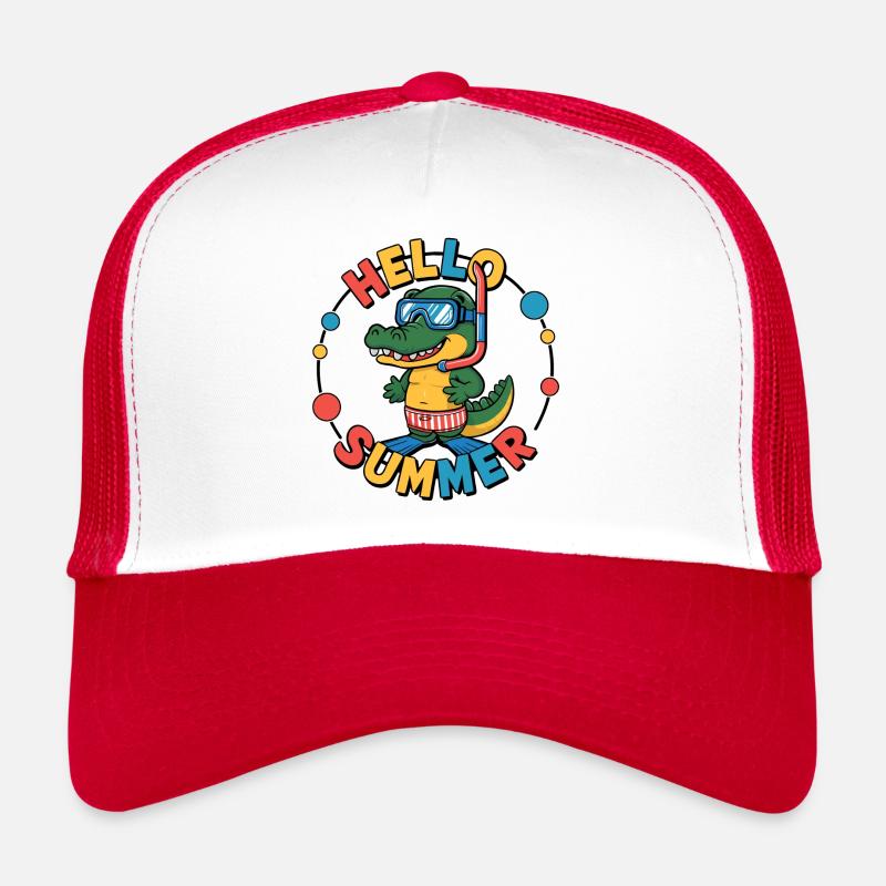 Hallo Sommer kleines Krokodil mit Taucherbrille Trucker Cap