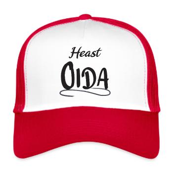 heast oida - Trucker Cap - Weiß/Rot - Vorne