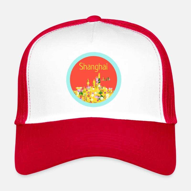 Sticker Shanghai red yellow - Trucker Cap - white/red