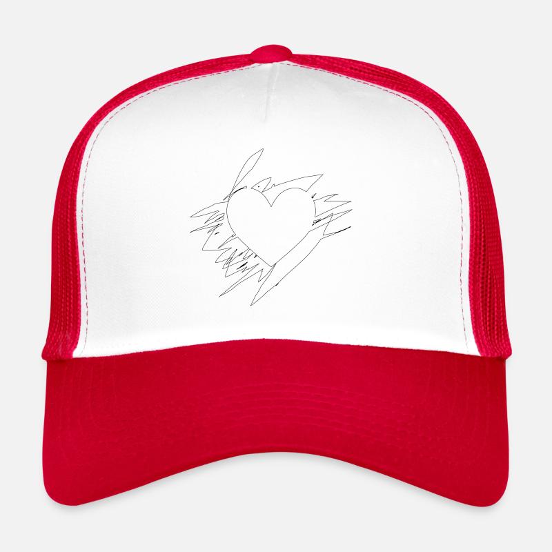 Lignes griffonnées Doodle Heart Casquette trucker 
